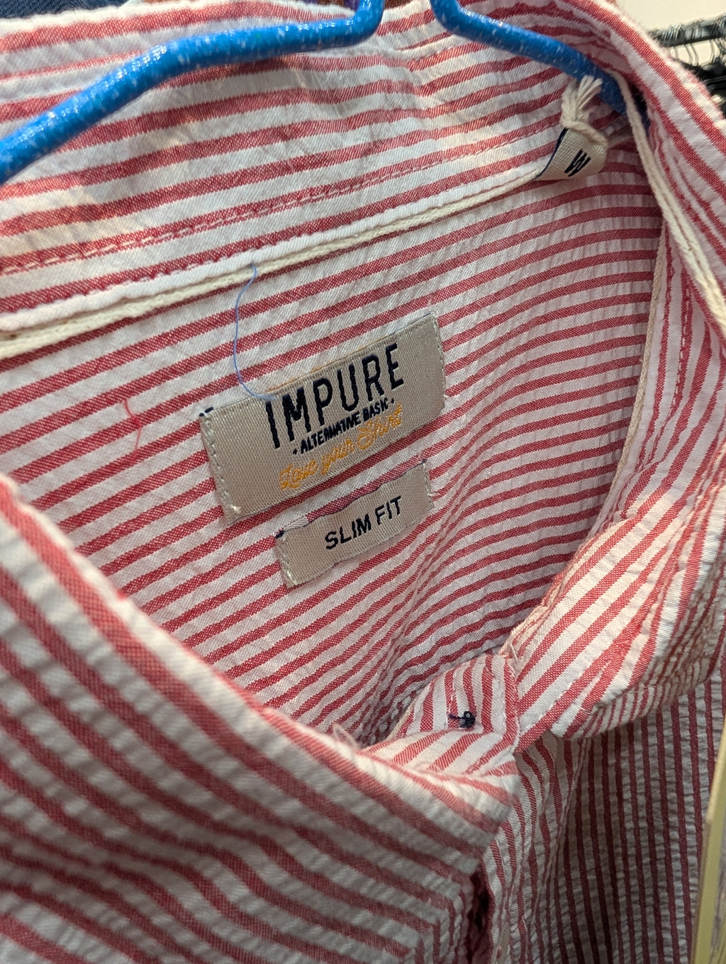 Camicia Uomo IMPURE a Righe Rosso in Cotone Taglia M
