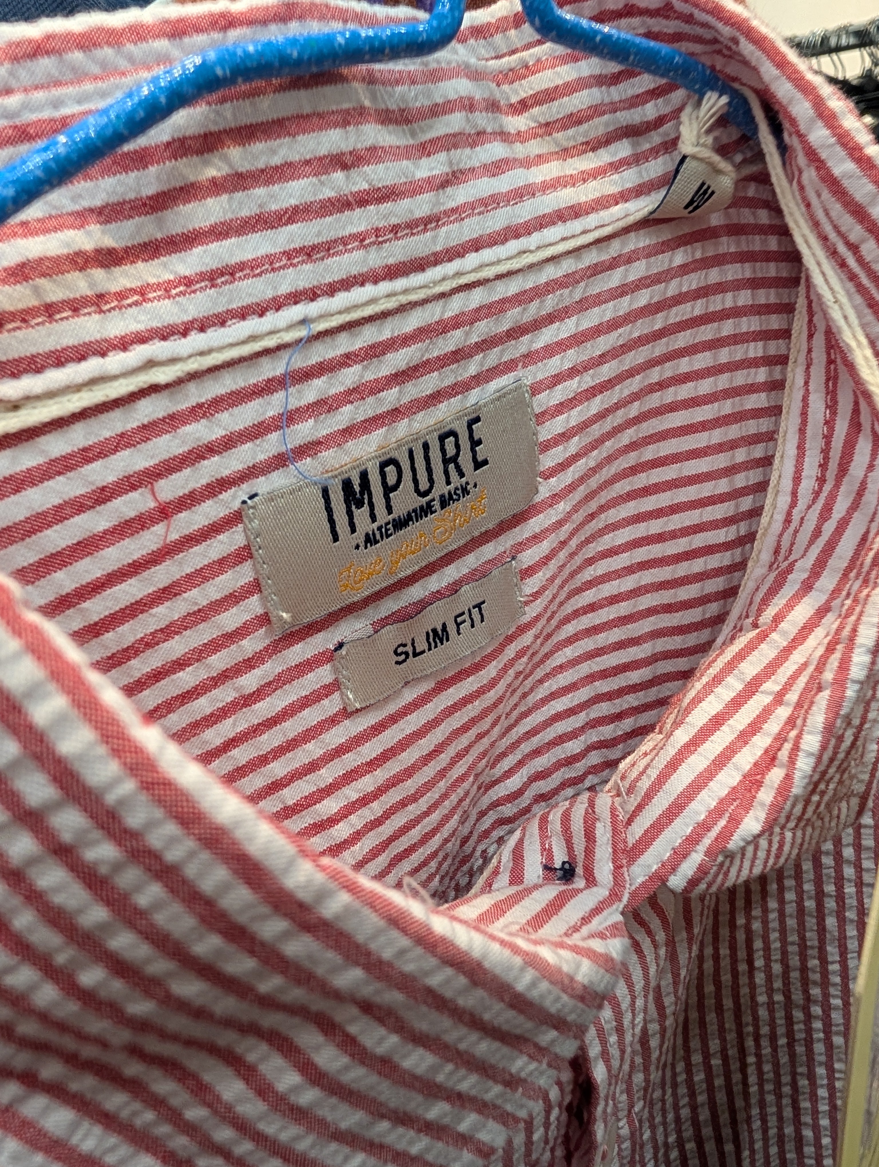 Camicia Uomo IMPURE a Righe Rosso in Cotone Taglia M