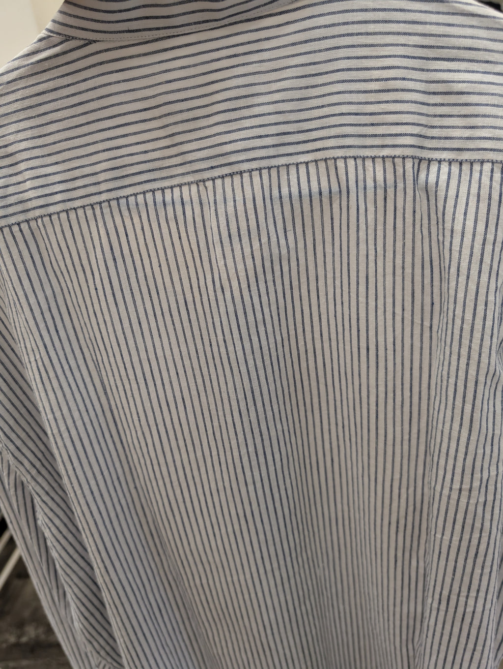 Camicia Uomo Mastricamiciai Misto Lino a Righe Collo Coreano