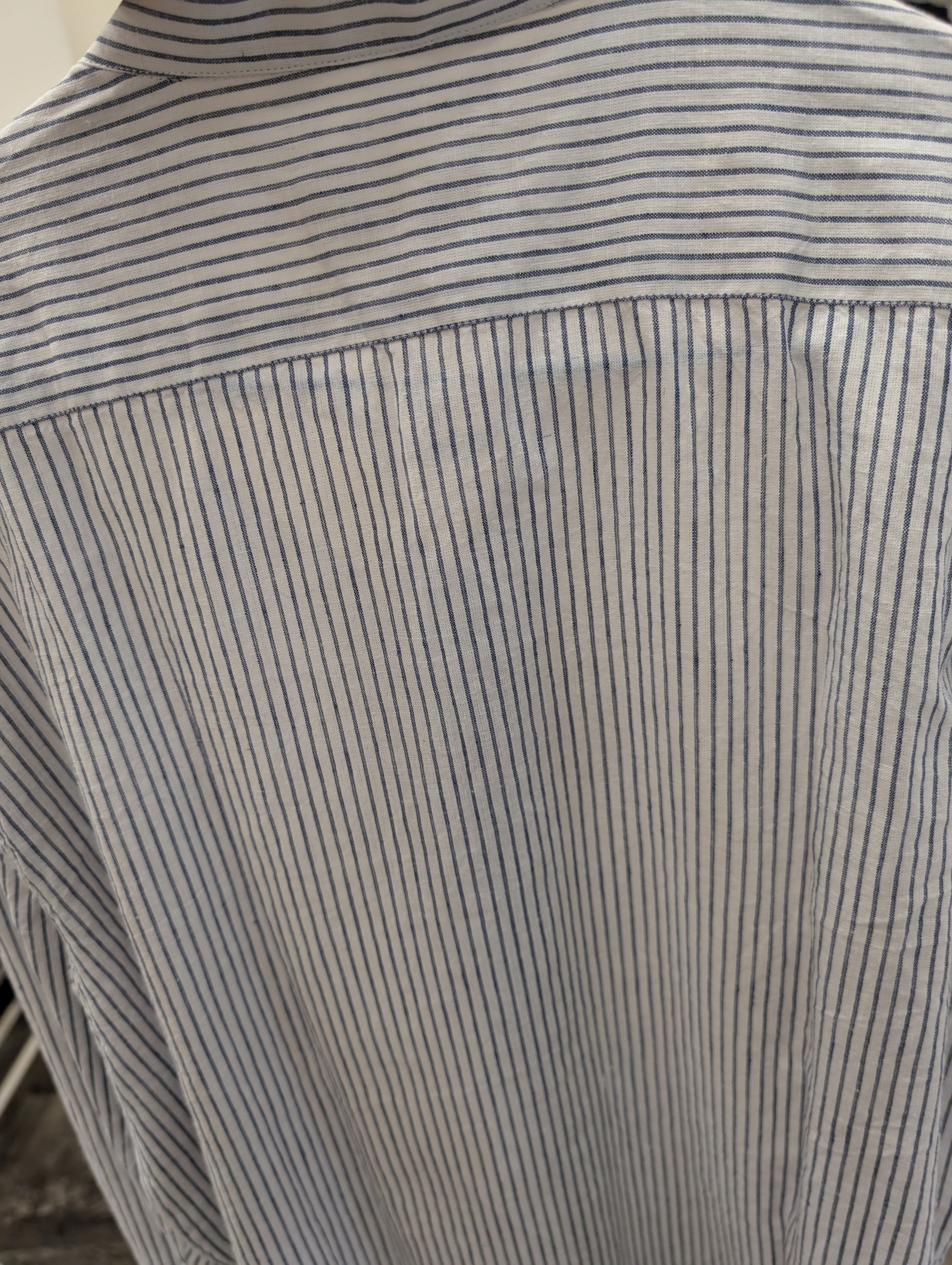 Camicia Uomo Mastricamiciai Misto Lino a Righe Collo Coreano