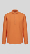 Polo Camicia Uomo Mastricamiciai 100% Lino Arancione