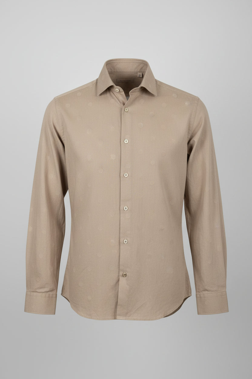 Camicia Uomo in Cotone Elasticizzato con Pois MastriCamiciai taglia 39 Slim Fit