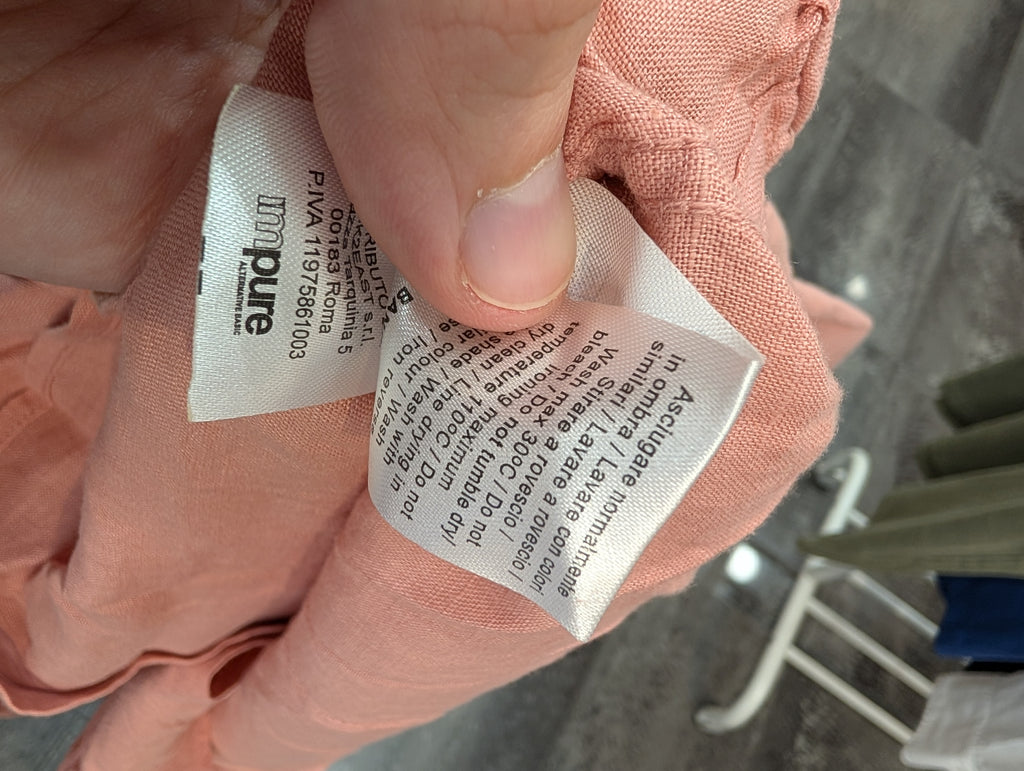 Camicia Uomo IMPURE Rosa Taglia XL 100% Lino