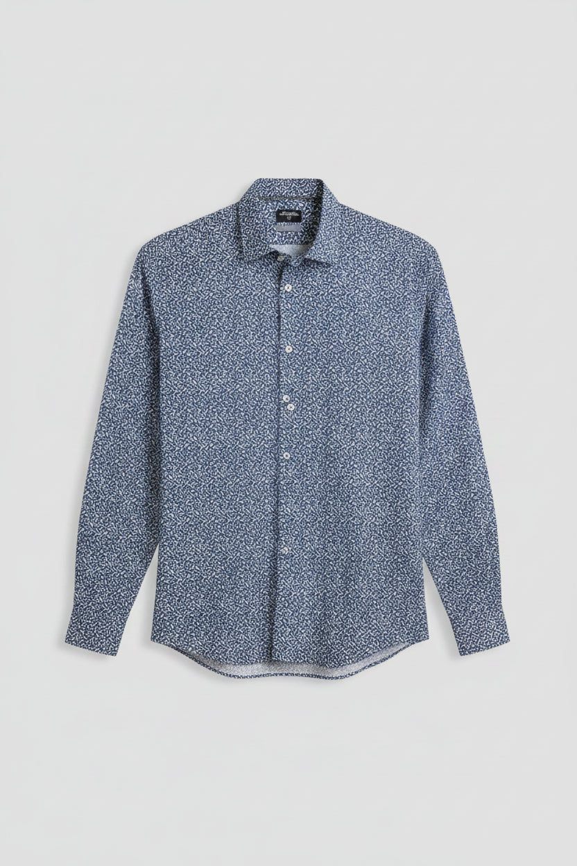 Camicia Uomo Fantasia Mastricamiciai Fondo Blu Cotone