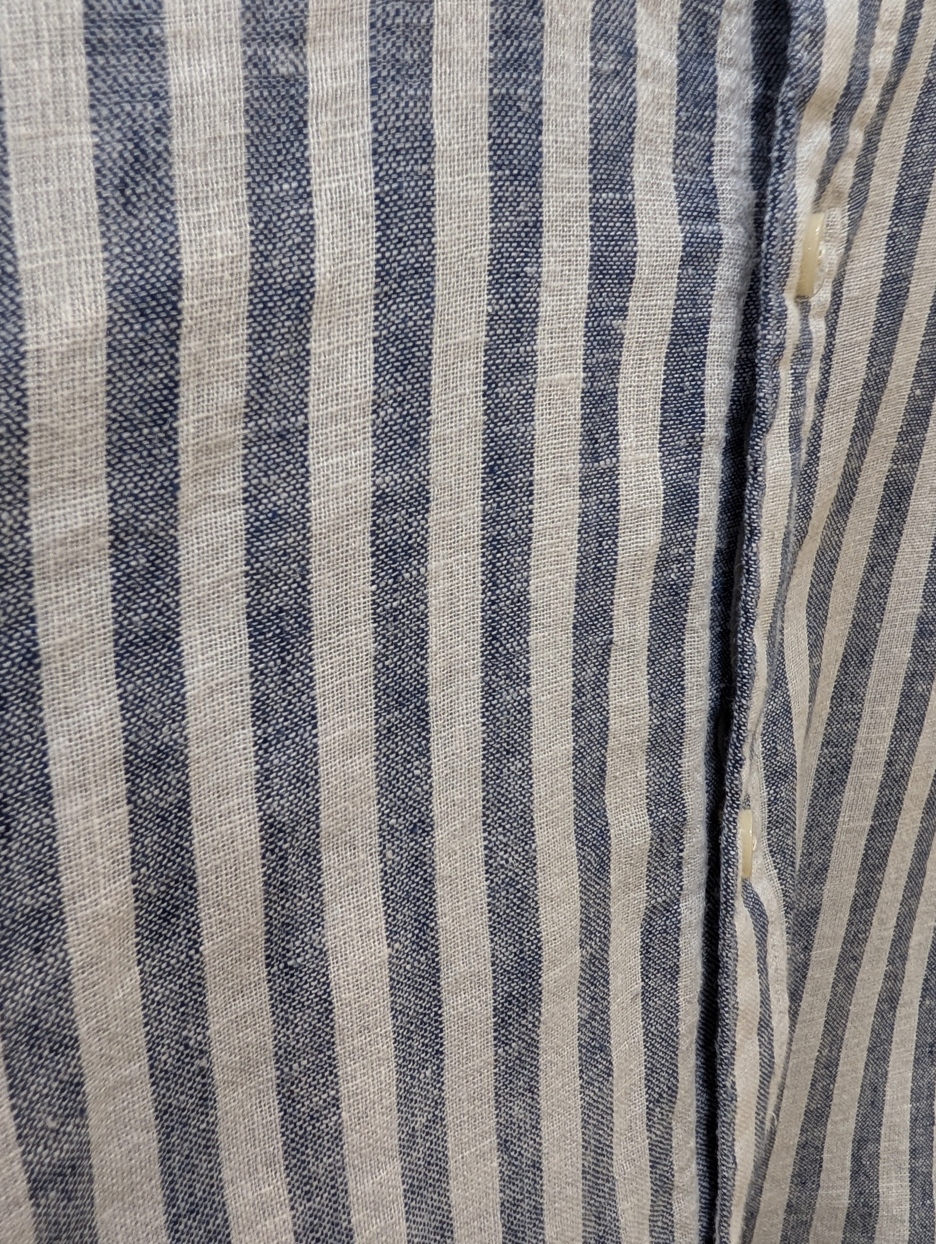 Camicia Uomo Misto Lino Rigo Blu Impure taglia S