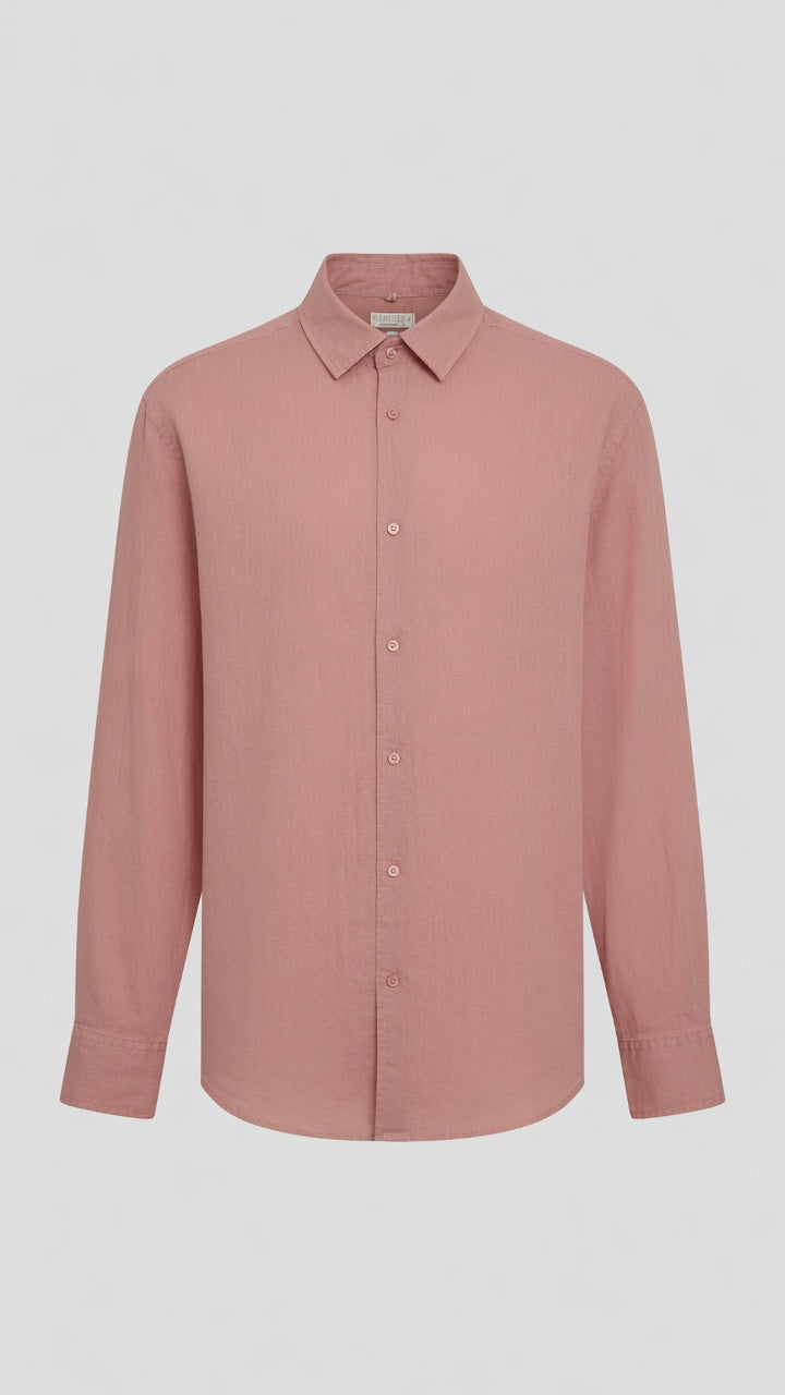 Camicia Uomo IMPURE Rosa Taglia XL 100% Lino