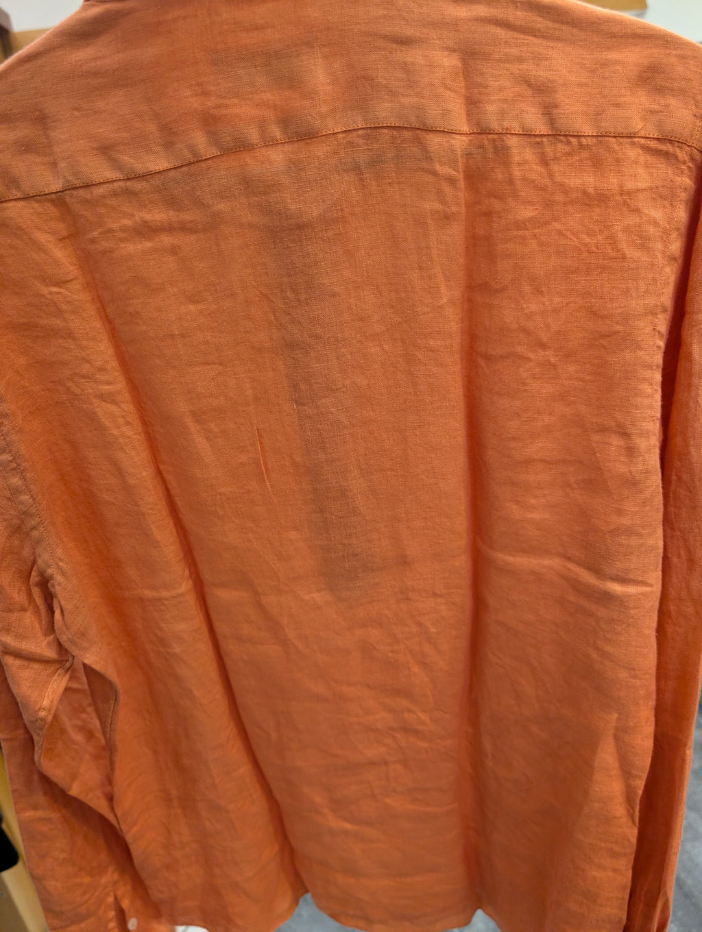 Polo Camicia Uomo Mastricamiciai 100% Lino Arancione