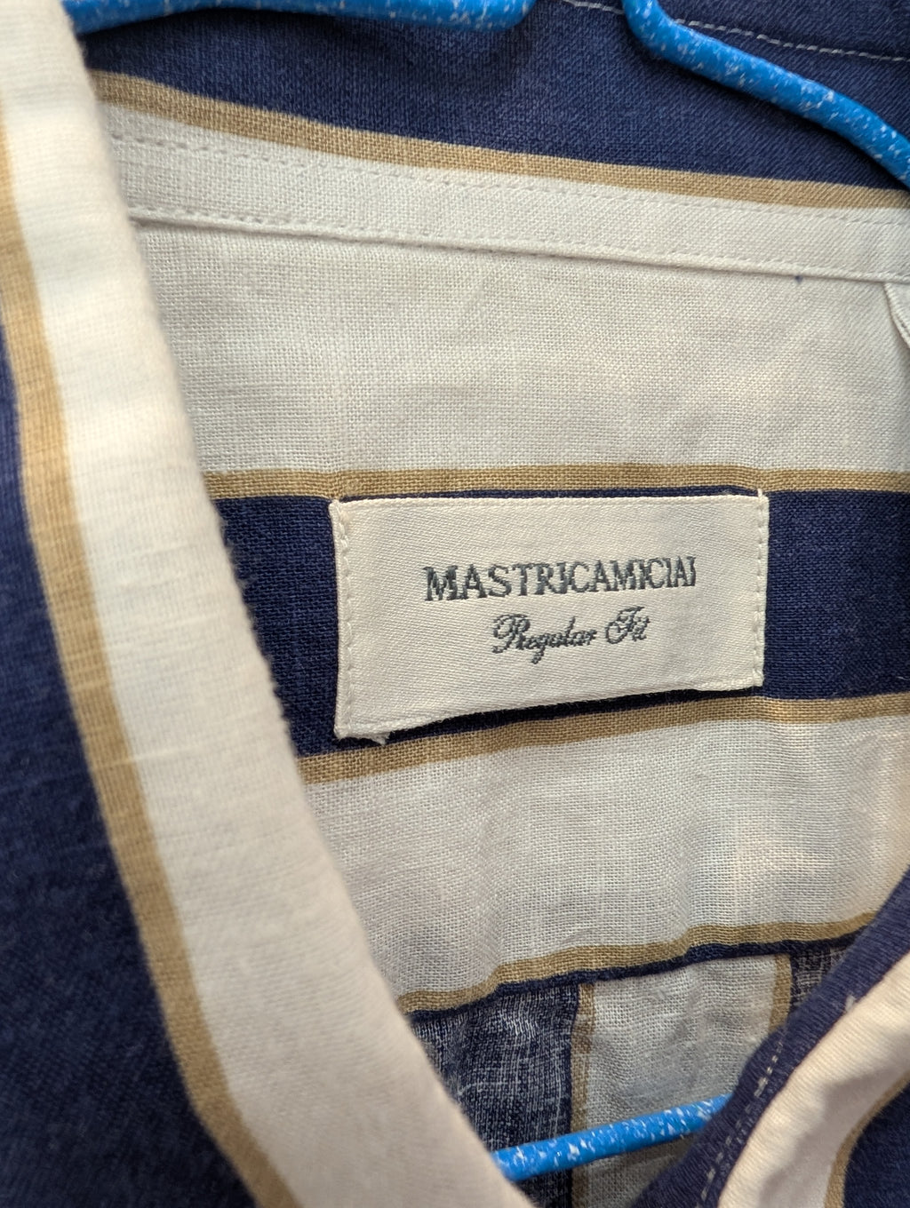 Camicia Uomo Rigone Blu Mastricamiciai Taglia 44