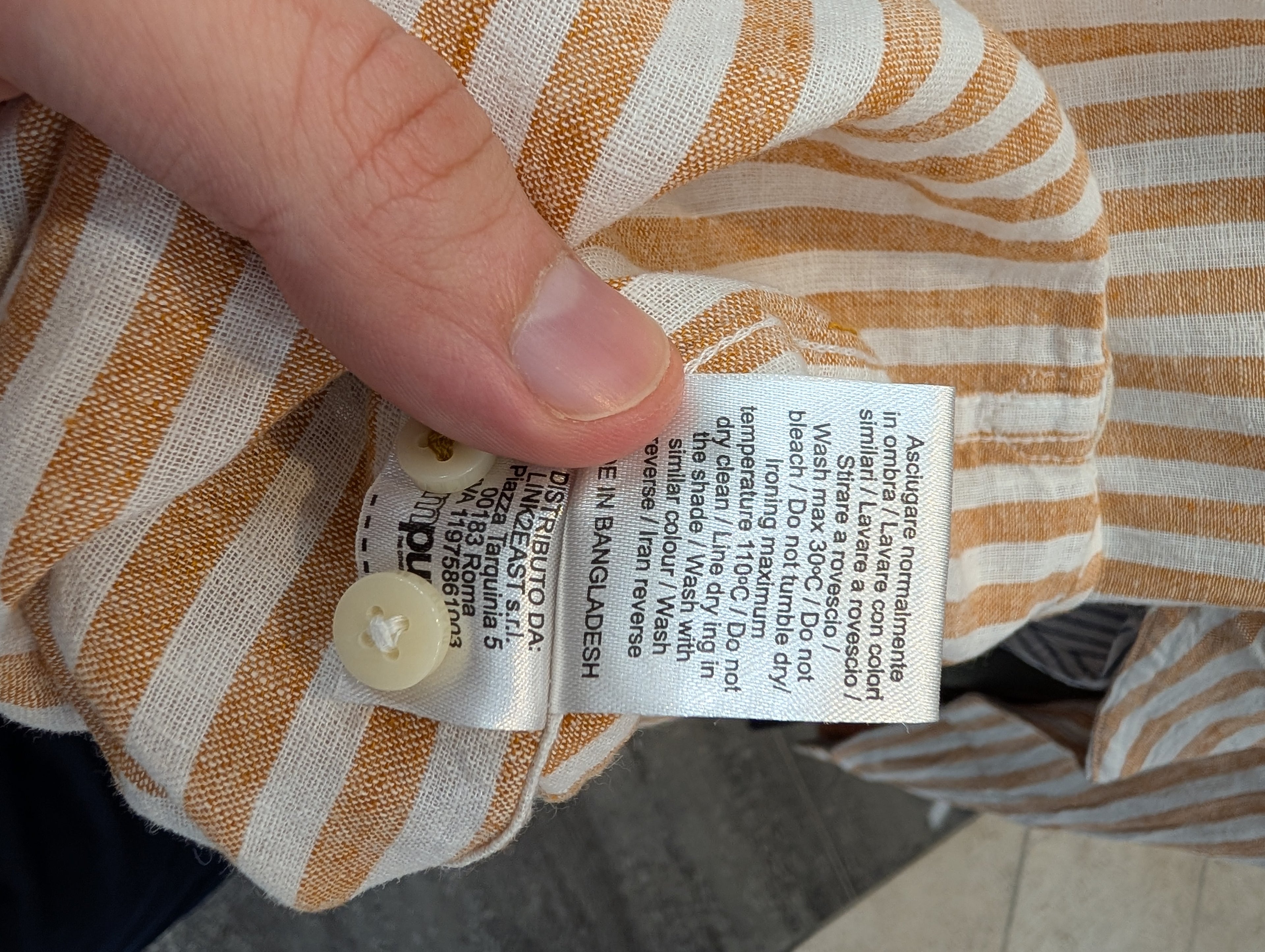 Camicia Uomo IMPURE in Misto Lino Collo Coreano Taglia S