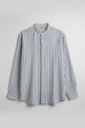 Camicia Uomo Misto Lino Rigo Blu Impure taglia S