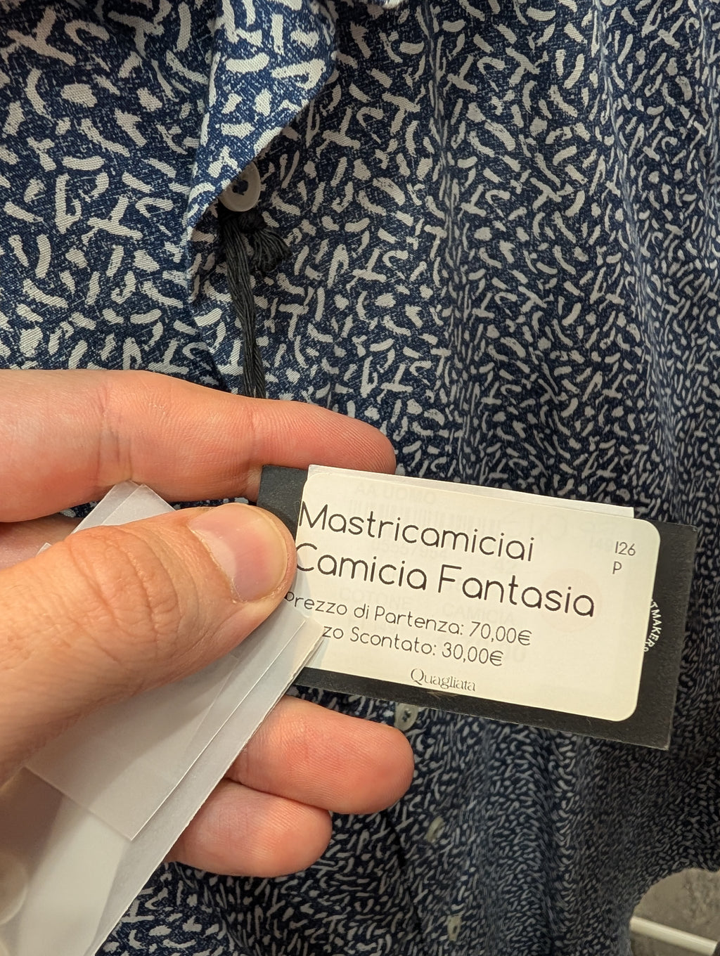 Camicia Uomo Fantasia Mastricamiciai Fondo Blu Cotone