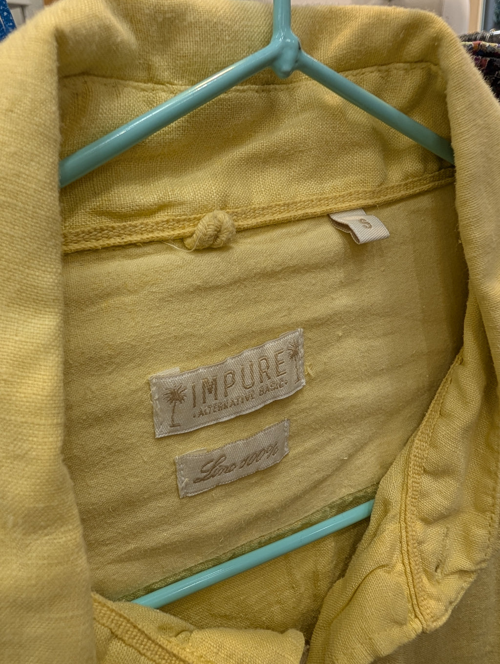 Camicia Uomo 100% Lino Giallo IMPURE S e XXL